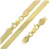 Image 7 : NEW 14k Yellow Gold 4mm 16" Polished Fancy Flat Herringbone Link Chain Necklace