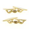 Image 5 : Men's 14k Yellow Gold Polished Grooved Dual Panel Engraveable Cuff Links