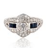 Image 1 : 0.34 ctw Diamond and 0.69 ctw Blue Sapphire Platinum Ring (0.94 ctw Diamonds)