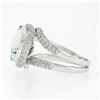 Image 6 : 18K White Gold Oval Bezel Prasiolite Quartz & Pave Diamond Twisted Cocktail Ring