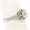 Image 8 : Antique Art Deco Platinum 0.78 ctw Old Mine Cut Diamond Filigree Engagement Ring