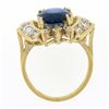 Image 8 : 18K Gold 7.72 ctw GIA Large Oval Sapphire w/ Round Marquise Diamond Cocktail Rin
