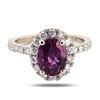Image 2 : 2.80 ctw Purplish Pink Sapphire and 0.70 ctw Diamond 14K White Gold Ring (GIA CE