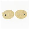 Image 1 : Vintage Tiffany & Co. 14k Gold Old Round Blue Sapphire Oval Florentine Cufflinks
