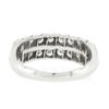 Image 7 : Vintage Platinum 1.0 ctw Dual Row Fishtail Pave Diamond Stack Wedding Band Ring