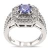 Image 1 : 1.50 ctw UNHEATED Color-Change Sapphire and 0.93 ctw Diamond 14K White Gold Ring