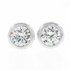 Image 1 : New 14k White Gold 0.52 ctw Martini Bezel Round Brilliant Diamond Stud Earrings