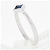 Image 7 : NEW Petite 14k White Gold 0.25 ctw Square Step Cut Bezel Sapphire Solitaire Ring