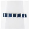 Image 1 : Platinum 1.82 ctw Square Step Cut Sapphire Bar Channel Set Stack Wedding Band Ri