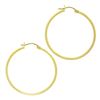 Image 4 : Classic 14K Yellow Gold 1.56" Plain Polished Medium Round Hoop Snap Earrings