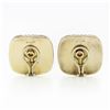 Image 2 : Vintage TRIANON 14k Two Tone Gold Rock Crystal & Diamond Domed Cushion Earrings