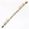 Image 5 : Vintage Retro 18K Gold 6.5" 9.0 ctw Oval Aquamarine Handmade Open Link Bracelet