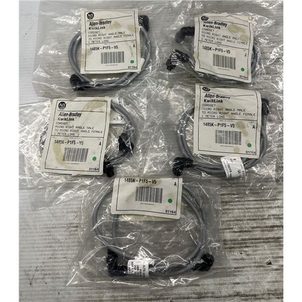 (5) Allen Bradley #1485K-P1F5-V5 KwikLink Cordsets