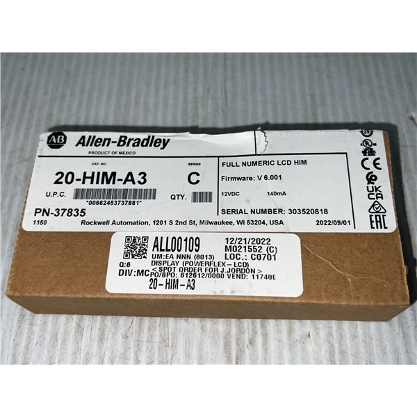 Allen-Bradley #20-HIM-A3 SERIES C Full Numeric LCD HIM