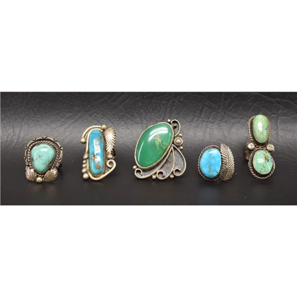 FIVE NAVAJO RINGS