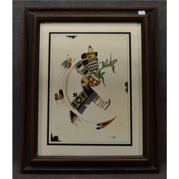 HOPI PAINTING ( EDGAR SUMATZKUKU)