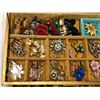 Image 2 : Vintage Jewellery Box With Assorted Brooches