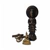 Image 1 : 3Pcs Of Vintage Collectibles: Brass Cannon, Bronze Buddah, More