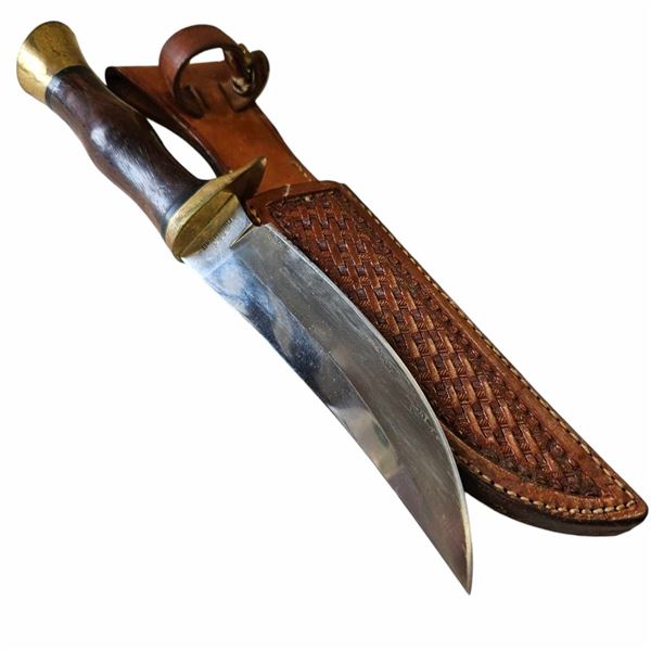 Vintage Browning Usa Knife With Leather Sheath 5518