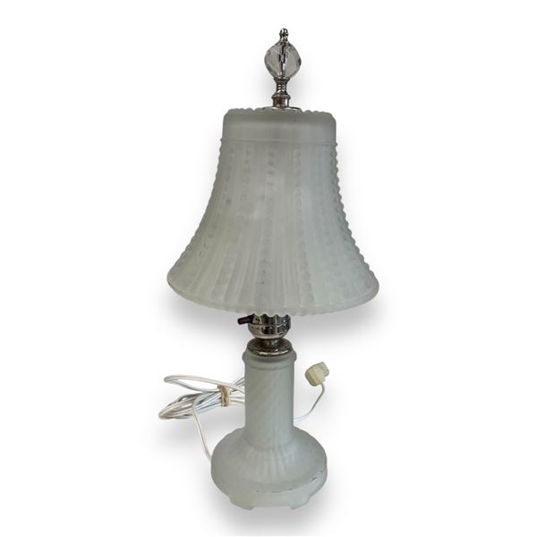 Antique Art Deco Frosted Table Lamp