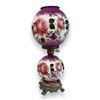 Image 2 : Antique Hand Painted Floral Themed Gone With The Wind Lamp