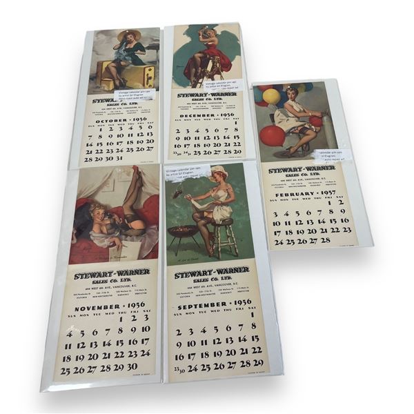 5Pcs Of Stewart-Warner Sales Co. Calendars (1956/1957)