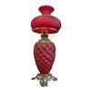 Image 2 : Antique Victorian Red Satin Banquet Lamp