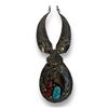 Image 2 : Vintage Navajo Sterling Silver Necklace With Bear Claw, Turquoise, Coral