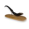 Image 2 : Vintage First Nations Hand Carved Horn With Copper Inlay On Stand