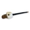 Image 1 : Vintage Hand Carved Soapstone Eagle Head Wooden Pipe