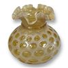 Image 2 : Vintage Fenton Yellow Opalescent Coin Dot Glass Shade Brass Lamp