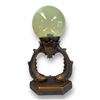 Image 1 : Antique Fish/Ship Motif Cast Metal Table Lamp With Green Globe