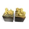 Image 1 : Pair Of Vintage Hand Carved Soapstone Foo Dogs