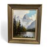 Image 1 : Original Oil On Canvas Mountain Scene Painting By W. Harisch