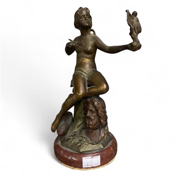 Vintage Bronze Sculpture Of An Artist