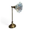 Image 1 : Vintage Heavy Brass Adjustable Opalescent Glass Table Lamp