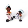 Image 1 : Pair Of Black Americana Salt+Pepper Shakers