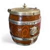 Image 1 : Antique Oak Ceramic Lined Lidded Biscuit Barrel With Shield
