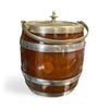 Image 2 : Antique Oak Ceramic Lined Lidded Biscuit Barrel With Shield