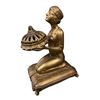 Image 2 : Vintage Art Deco Painted Metal Heavy Incense Burner