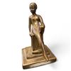 Image 1 : Vintage Art Deco Brass Woman On Pillar