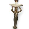 Image 2 : Vintage Art Deco Brass Lamp Woman On A Pedestal