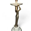 Image 3 : Vintage Art Deco Brass Lamp Woman On A Pedestal