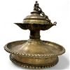 Image 1 : Antique Brass Hanging Oil Lamp