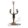 Image 2 : Vintage Cast Metal Art Deco Lady Figural Table Lamp