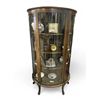 Image 1 : Vintage Oak Canadiana Triple Glass Bowfront Cabinet With Key