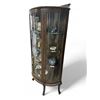 Image 2 : Vintage Oak Canadiana Triple Glass Bowfront Cabinet With Key