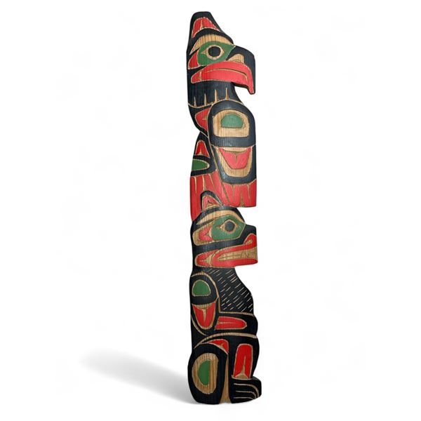 Vintage Squamish Nation Hand Carved+Painted Plaque