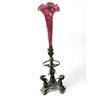 Image 1 : Antique Victorian Cranberry Glass Center Piece With Bird Motifs