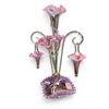 Image 1 : Stunning Opalescent Cranberry Epergne With Hanging Baskets